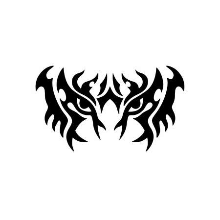 Tiger Symbol Logo. Tribal Tattoo Design. Stencil Vector Illustrationのイラスト素材