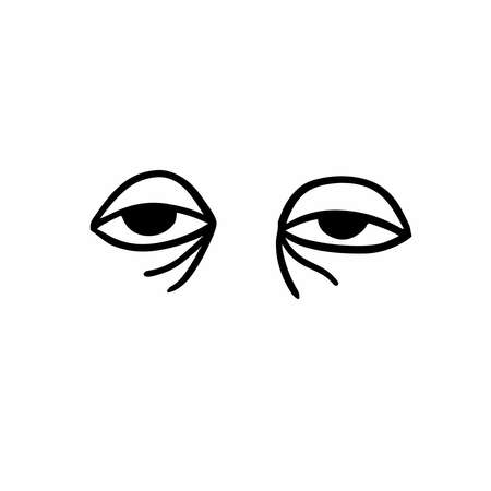 Tired Eyes Symbol. Tattoo Design. Vector Illustration.のイラスト素材
