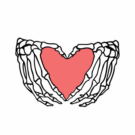 Bone Love Symbol Logo. Tattoo Design. Vector Illustration.のイラスト素材