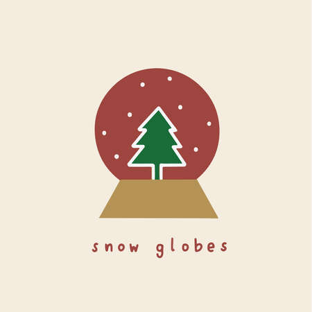 Snow Globe Symbol. Social Media Post. Christmas Vector Illustration.のイラスト素材