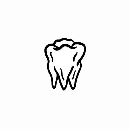 Tooth Symbol. Tattoo Design. Vector Illustration.のイラスト素材