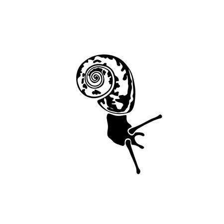 Snail Logo Symbol. Stencil Design. Tattoo Vector Illustration.のイラスト素材