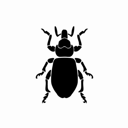 Beetle Logo Symbol. Stencil Design. Tattoo Vector Illustration.のイラスト素材