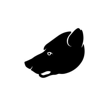 Bear Head Logo Symbol. Stencil Design. Tattoo Vector Illustration.のイラスト素材