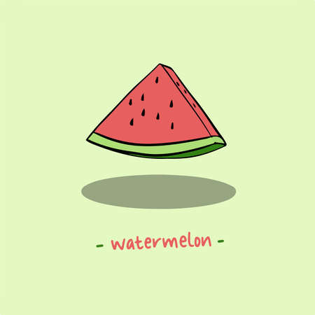 Watermelon Slice Symbol. Fruit Vector Illustration.のイラスト素材