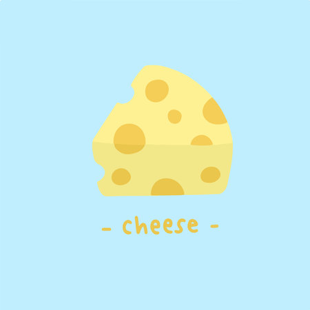 Slice Of Cheese Symbol. Food Vector Illustration.のイラスト素材