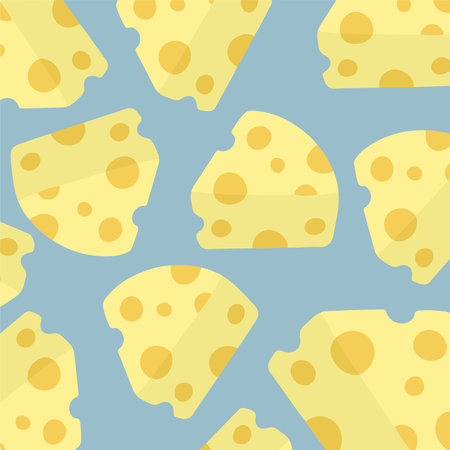 Cheese Pattern Background. Delicious Food Vector Illustration.のイラスト素材