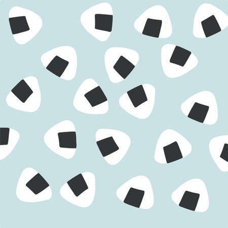 Onigiri Pattern Background. Food Vector Illustration.のイラスト素材
