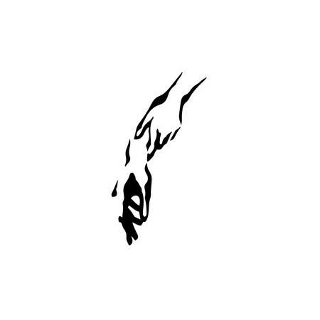 Hand Symbol Logo. Tattoo Design. Stencil Vector Illustrationのイラスト素材