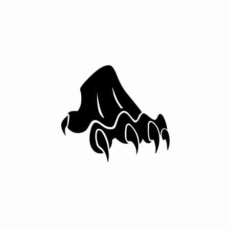Beast Claw Symbol Logo. Tattoo Design. Stencil Vector Illustrationのイラスト素材