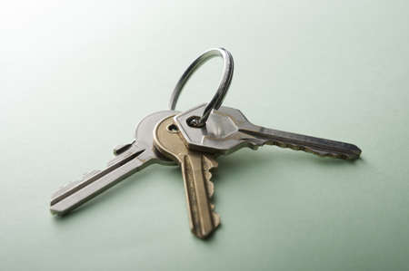 Keys on Green Backgroundの写真素材