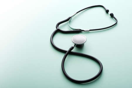 Stethoscope on Green Backgroundの写真素材