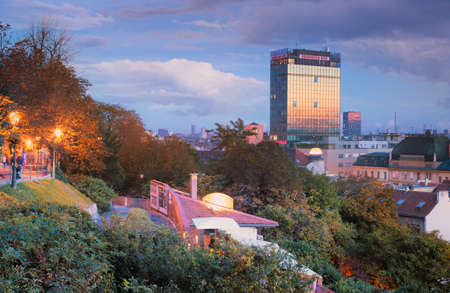 View from Strossmayer square in Zagreb, Croatia on a nice autumn afternoon