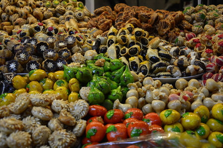 Morocco, Marrakesh, different sweetsの写真素材