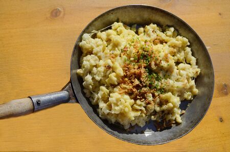 Austria, dumplings with cheese - a traditional food named Kasnocknの写真素材