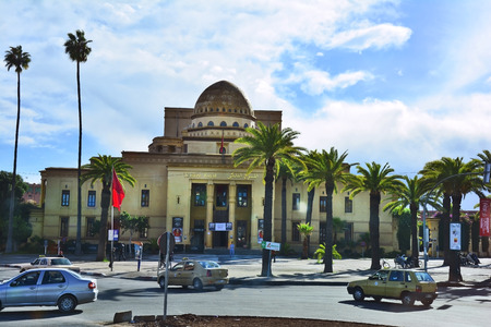 Marrakesh, Morocco - November 22nd 2014: Square with Theatre Royal and trafficのeditorial素材