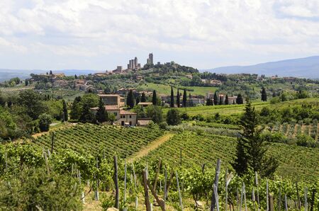 Italy, Unesco World Heritage San Gimignanoのeditorial素材