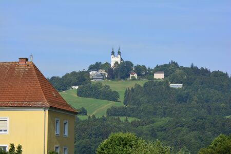Austria, pilgrimage church on Poestlingberg in Linzの写真素材
