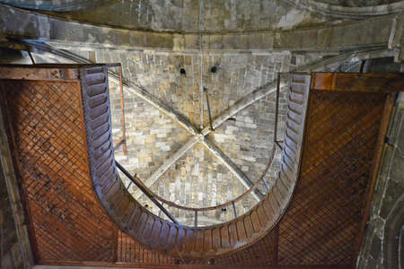 Cyprus, ceiling and balcony in Bellapais Abbeyの写真素材