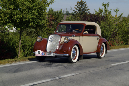 Reisenberg, Austria - October 7th 2006: Vintage car Steyr 200  by Laxenburg Classic, tournament for vintage cars on public roadsのeditorial素材