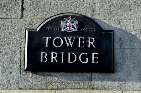 Great Britain, London, bord of Tower Bridgeのeditorial素材