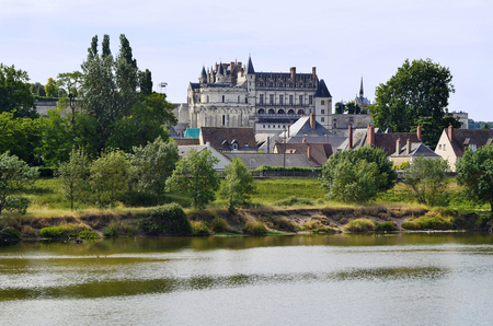 France, Loire Valley, Amboise castle and loire riverのeditorial素材