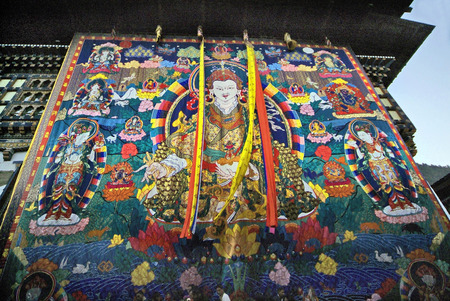 Bhutan, Thankha aka Thondroel ceremony in Wangchuklo Dzong in Haaの写真素材