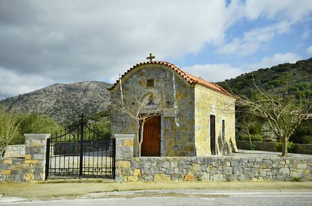 Greece, small chapel Agios Ephraim in the mountains of Creteの写真素材
