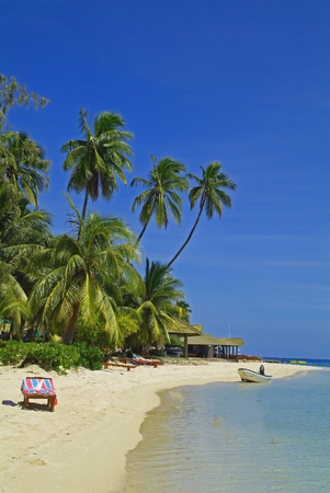 Beach on Plantation Island Resort on a Fiji Islandの写真素材