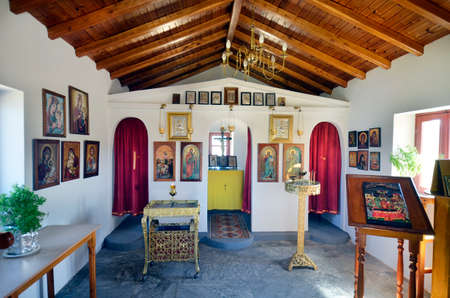 Greece, inside church Panaghia on Lemnos islandのeditorial素材