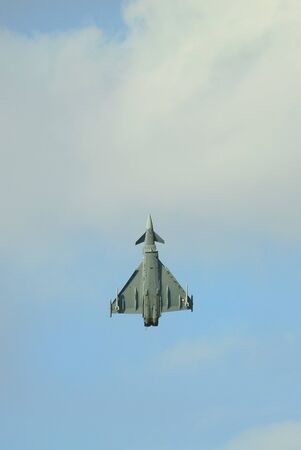 Zeltweg, Styria, Austria - September 2nd 2016: Armed fighter aircraft Typhoon aka Euro Fighter by public airshow named Airpower 2016のeditorial素材