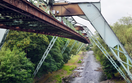 Wuppertal, North Rhine-Westphalia, Germany - May 27th 2011: Track of public overhead train, usual mode of transport in the cityのeditorial素材