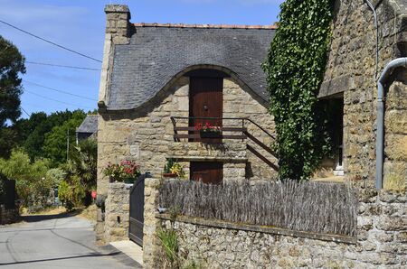 France, Carnac, traditional stone built home in South Brittanyの写真素材