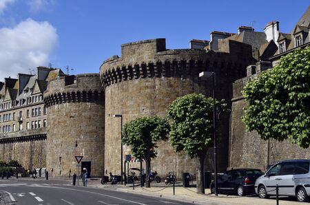 France, Brittany, bastion on city wall of Saint Maloの写真素材