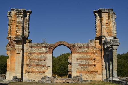 Greece, archeological area of ancient Philippi, a Unesco World heritage siteの写真素材