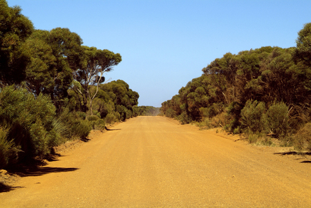 Australia, unsealed road on Kangaroo Islandの写真素材