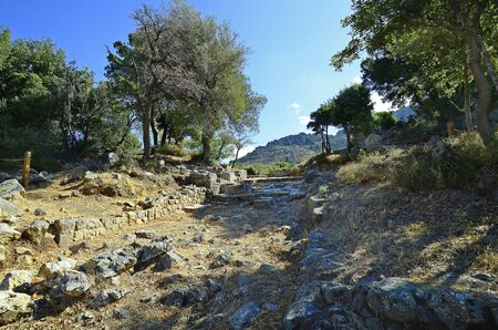 Greece, Samothrace, Sanctuary of the great gods in Palaeopolis, ancient monument of Cabeiriの写真素材