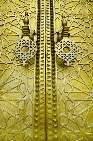 Morocco, Fez, door of kings palace with chiselingのeditorial素材
