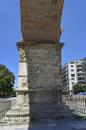 Greece, Thessaloniki aka Saloniki, relief on ancient monument Arch of Galerius Greece, Thessaloniki aka Saloniki, relief on ancient monument Arch of Galerius