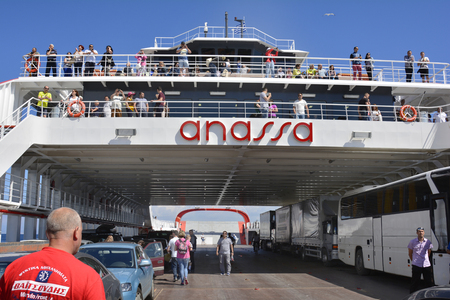 Keramoti, Greece - June 10, 2017: Cerinthi and Thassos islandのeditorial素材