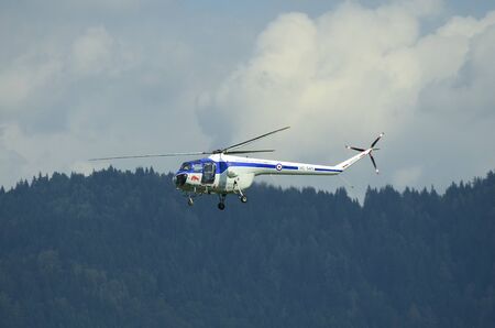 Zeltweg, Styria, Austria - September 02, 2016:  Helicopter Bristol 171 Sycamore by public airshow...