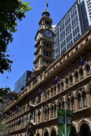 Sydney, NSW, Australia - October 30, 2017: Historic General Post office building aka GPO on Martin Placeのeditorial素材