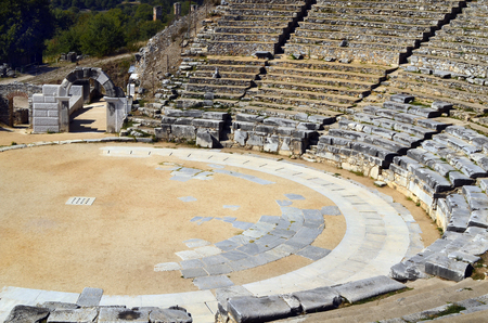 Greece, amphitheater in the archeological area of ancient Philippiの写真素材