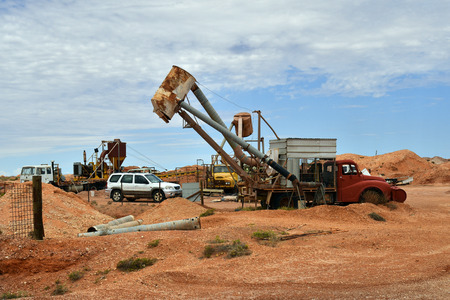 Coober Pedy, SA, Australia - November 14, 2017: Mining equipment named blower on the opal fields in South Australiaのeditorial素材