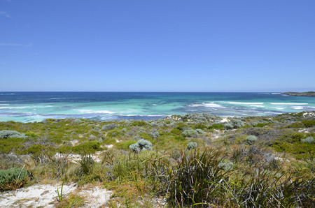 Australia, coast and vegation on Indian ocean in Rottnest Islandの写真素材