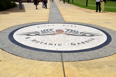 Perth, WA, Australia - November 29, 2017: Entrance to public Botanic Garden situated in public Kings Parkのeditorial素材