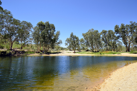 Ellery Creek Big Hole, lake and waterhole in West McDonnell Range national parkのeditorial素材