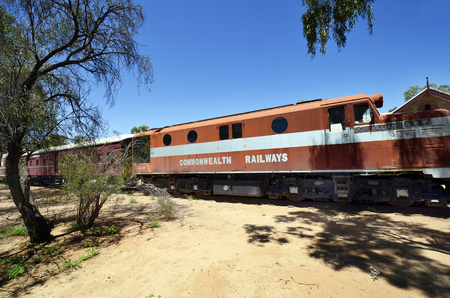 Alice Springs, NT, Australia - November 20, 2017: Old railroad and station in The Ghan Museum, located outside of the town in Northern Territoryのeditorial素材