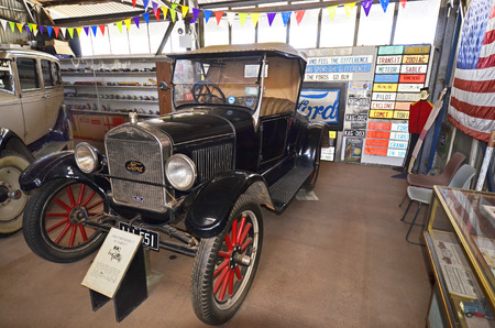 Alice Springs, NT, Australia - November 20, 2017: Vintage cars in The Ghan museum, Ford Model Tのeditorial素材