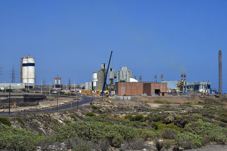 Spain, Canary Islands, Tenerife, construction activities on new industry centerの写真素材